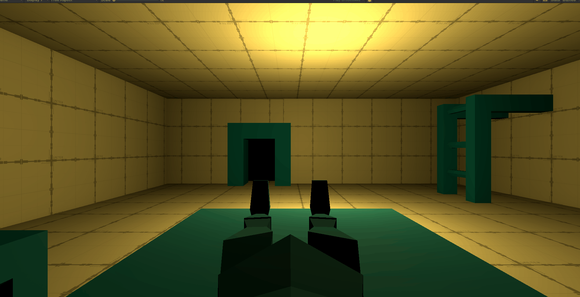 Early prototype of The Three Dolls room interaction